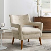 Sheer (Sand) Upholstered fabric flared arms armchair