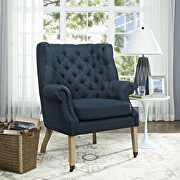 Chart (Azure) Upholstered fabric lounge chair in azure