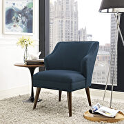 Swell (Azure) Upholstered fabric armchair in azure