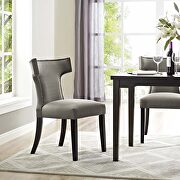 Fabric dining chair in granite