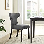 Curve (Gray) Fabric dining chair in gray
