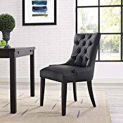 Tufted faux leather dining chair in black main photo