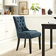 Tufted fabric dining side chair in azure