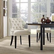 Tufted fabric dining side chair in beige
