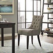 Tufted fabric dining side chair in granite main photo