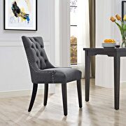 Tufted fabric dining side chair in gray main photo