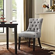 Tufted fabric dining side chair in light gray