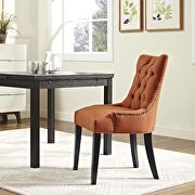 Tufted fabric dining side chair in orange main photo