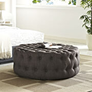 Upholstered fabric ottoman in brown main photo