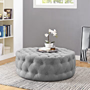 Amour (Light Gray) Upholstered fabric ottoman in light gray