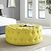 Amour (Sunny) Upholstered fabric ottoman in sunny