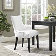 Faux leather dining chair in white