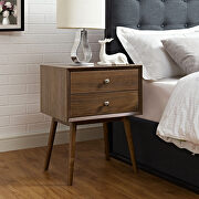 Mid-century modern style nightstand in walnut main photo