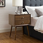 Dispatch (Walnut) Mid-century modern style nightstand in walnut