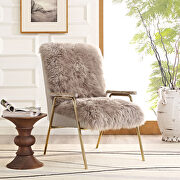 Sheepskin armchair in brown main photo