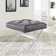Gray velvet upholstery bench main photo