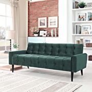 Performance velvet sofa in green main photo