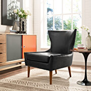 Upholstered vinyl armchair in black main photo