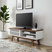 Render 48 (White) III Tv stand in walnut/ white finish