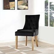 Performance velvet dining chair in black main photo