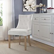 Performance velvet dining chair in ivory main photo