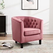 Performance velvet armchair in dusty rose main photo