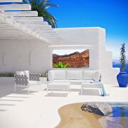 Harmony 6 (White ) 6 piece outdoor patio aluminum sectional sofa set in white