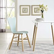 Wood dining chair in light blue main photo