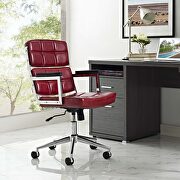 Portray (Red) Highback upholstered vinyl office chair in red