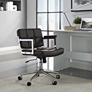 Portray M (Brown) Mid back upholstered vinyl office chair in brown
