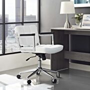 Portray M (White) Mid back upholstered vinyl office chair in white