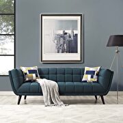 Crushed performance velvet sofa in blue main photo