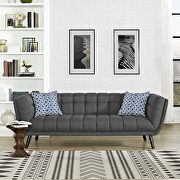 Crushed performance velvet sofa in gray main photo