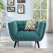 Upholstered fabric armchair in teal main photo