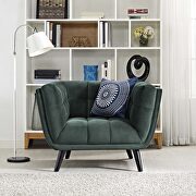 Performance velvet armchair in green main photo