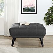 Upholstered fabric ottoman in gray main photo
