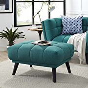 Bestow (Teal) Upholstered fabric ottoman in teal