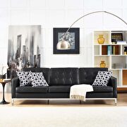 Leather sofa in black main photo