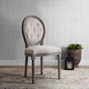 Arise (Beige) Vintage french upholstered fabric dining side chair in beige