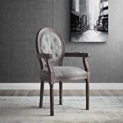 Vintage french dining armchair in light gray