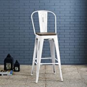 Metal bar stool in white main photo
