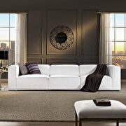 Mingle 3 (White) Upholstered white fabric 3pcs sectional sofa
