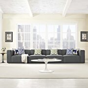 Upholstered gray fabric 4pcs sectional sofa