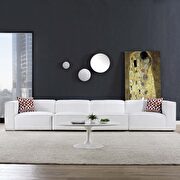 Upholstered white fabric 4pcs sectional sofa