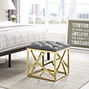 Intersperse II (Gold Gray) Ottoman in gold gray