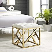 Intersperse II (Gold Ivory) Ottoman in gold ivory