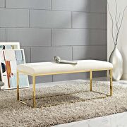 Anticipate (Ivory) Fabric bench in gold ivory