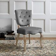 Array V (Gray) Vintage french performance velvet dining side chair in gray