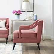 Concur (Dusty Rose) Button tufted performance velvet chair in dusty rose