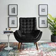Suggest (Black) Button tufted performance velvet lounge chair